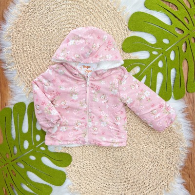 Jaqueta Pelinho de Carneiro Reversível Raposa Fadinha - Rosa 